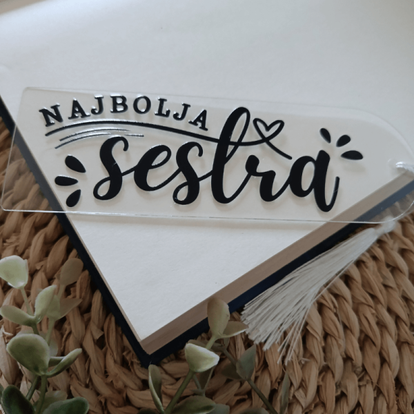 Označivač za knjige - najbolja sestra